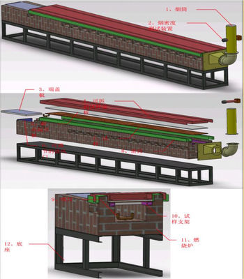 AstmeE84 Steiner Tunnel Testing Machine Attrezzatura di laboratorio per prove di incendio UL910